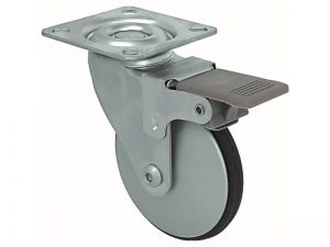 3-Inch Saucer Designer Casters, Aluminum Petite w/Brake