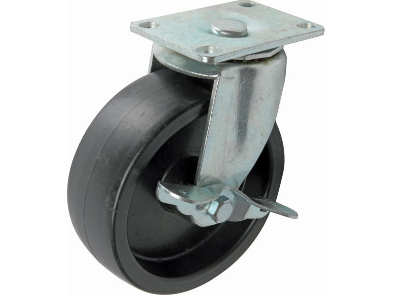 5-Inch Tool Box Swivel Plate Caster with Side Brake, 400-lb Load Capacity