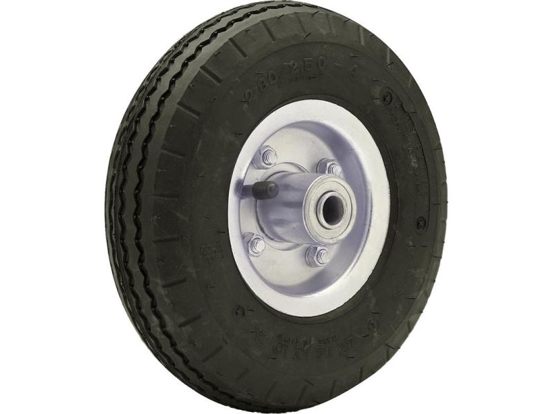 10-Inch Pneumatic Caster Wheel, Steel Hub with Ball Bearings, 5/8-Inch Bore Centered Axle