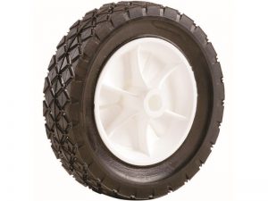 6-Inch Semi-Pneumatic Rubber Replacement Tire, Plastic Wheel, 1-1/2-Inch Diamond Tread, 1/2-Inch Bore Offset