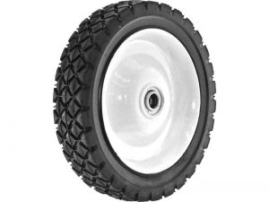 7-Inch Semi-Pneumatic Rubber Tire, Steel Hub with Ball Bearings, Diamond Tread, 1/2-Inch Bore Centered Axle