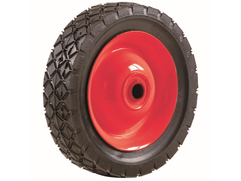 7-Inch Semi-Pneumatic Rubber Tire, Steel Hub with Grafoil Bearings, Diamond Tread, 1/2-Inch Bore Offset Axle
