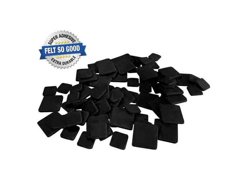 Felt So Good Self Adhesive Felt Furniture Pads, 1 and 1-1/2, Black, 76-Count