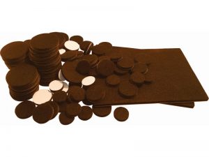 2-Inch Smooth Mover Self-Adhesive Felt Furniture Pads, 4-Pack, Brown
