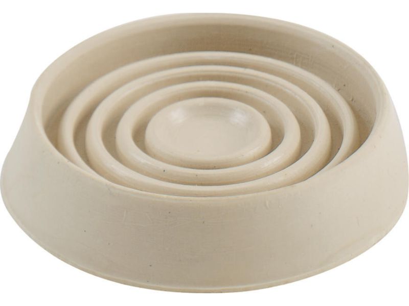 3-Inch Round Rubber Furniture Cups, Off White, 2-Pack
