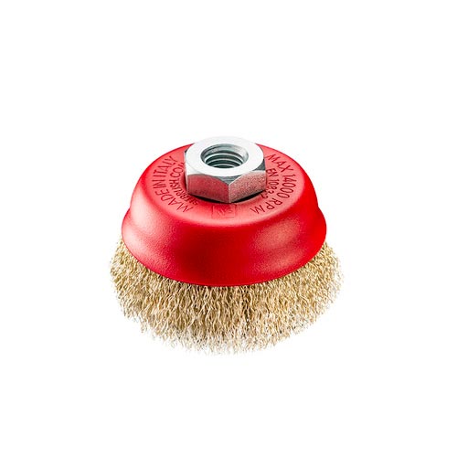 Brass Crimped Cup Brush- 75mm x M14 1PC