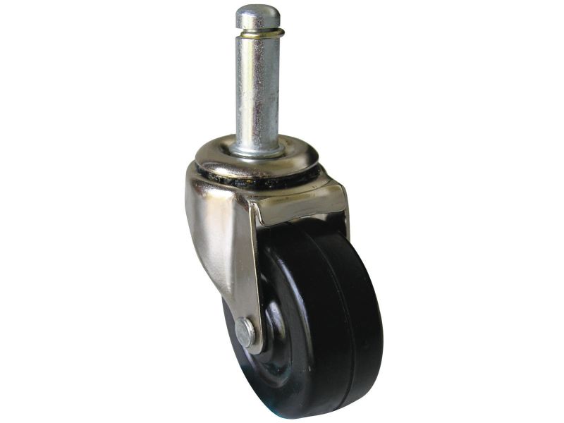 2-Inch Stem Caster, Soft Rubber Wheel, 7/16-Inch x 1-7/8-Inch Stem, 80-lb Load Capacity