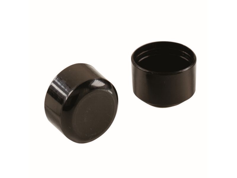 LEG TIP PLASTIC: 1/4 (6mm) Black C Round